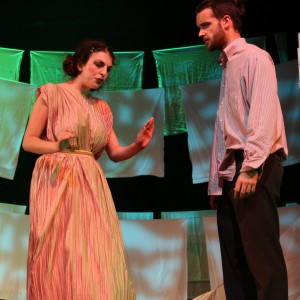 Jerad in his first show, A WRINKLE IN TIME (from left to right: Adrienne Fisk, Jerad Gumm)