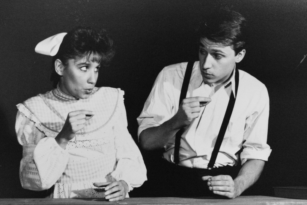 Doris Sanders (Emily) and Jeff Mathes (George) in QCT's 1989 production of OUR TOWN.