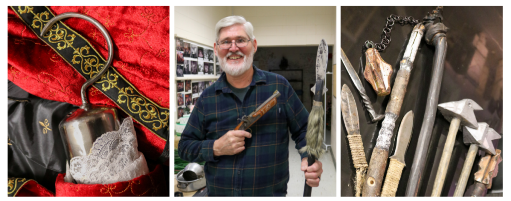 Dan Stephens with his props